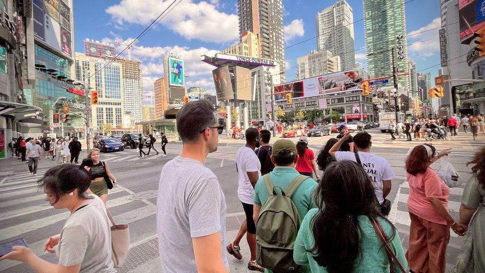 Pedestrians in downtown Toronto