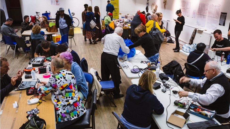 People at a Restart Project repair cafe